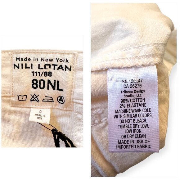 Nili Lotan Cropped Military Pants, Eggshell, Size 0, Ankle Zip, NWT - Picture 5 of 16